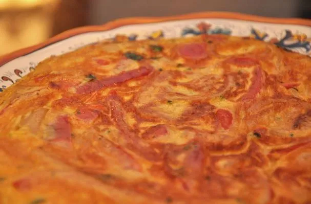 Zucchini og rød paprikafritatta