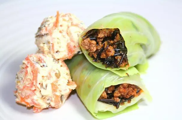 California villris og biffkålruller med sprø ricottaost